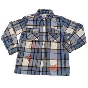 Disney Turning Red Panda Plaid Flannel‎ Shirt for Boys Size 7/8